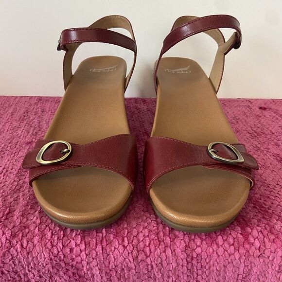 Dansko Arielle Leather Wedge Sandals Red Size EU 41/US 10.5-11 - Picture 3 of 13